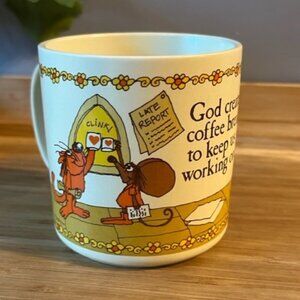 Vtg 1985 Sherman on the Mount coffee mug Designer collection American Greetings